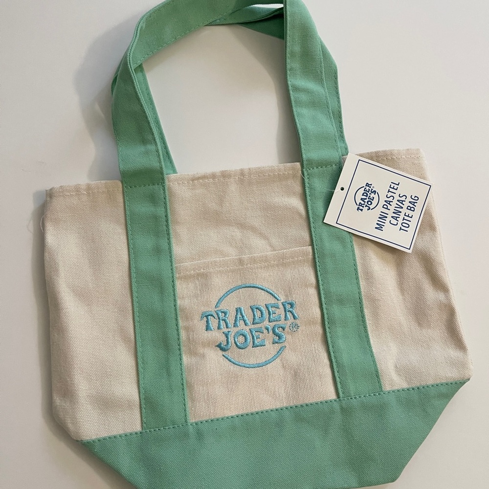 Trader Joe’s Mini Pastel Canvas Tote Bag - Mint